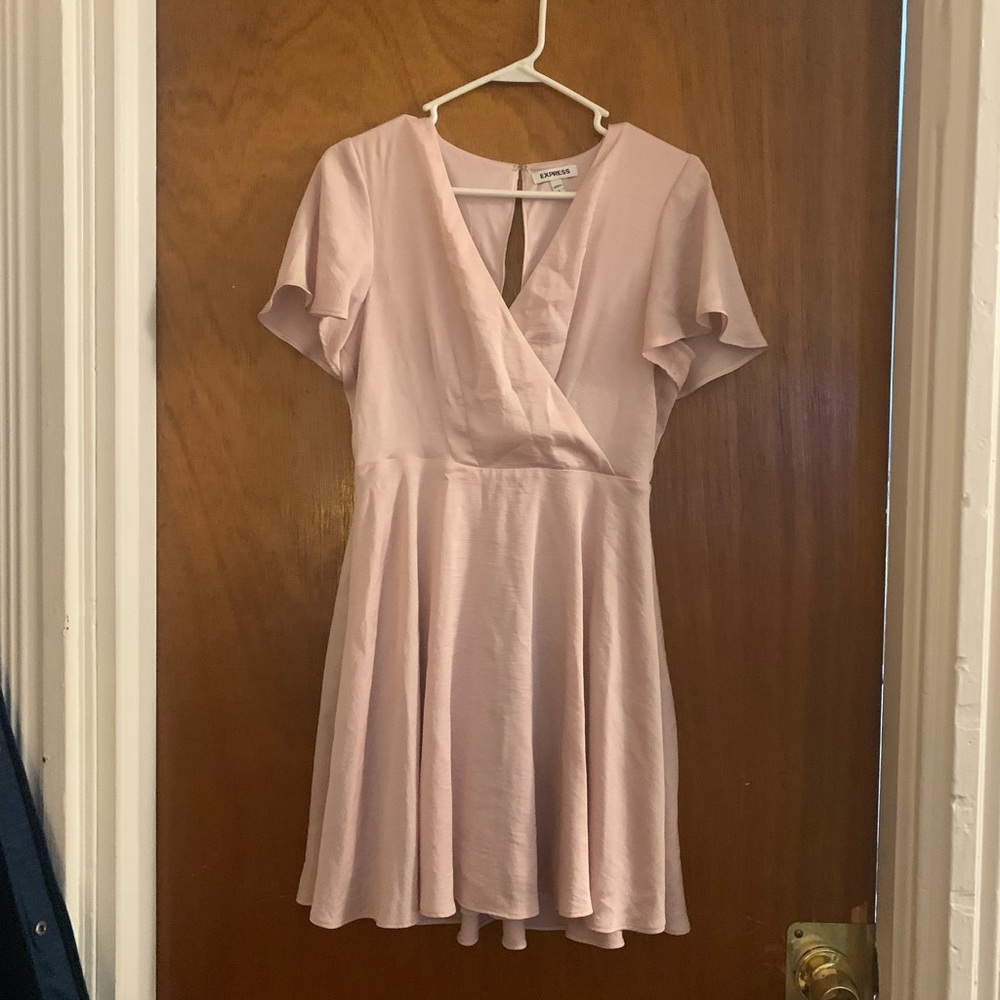Pale pink, short sleeve, dress, express
